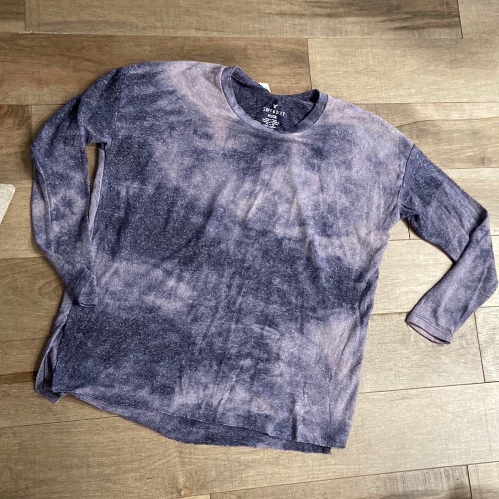 American eagle soft and sexy plush tie dye long sleeve top, size M